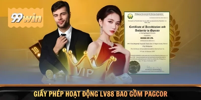 Giấy phép hoạt động LV88 bao gồm PAGCOR