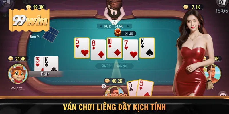 Ván chơi Liêng đầy kịch tính